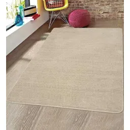 saral home Beige Solid Cotton 4 ft x 6 ft Hand Woven Carpet-picture-23