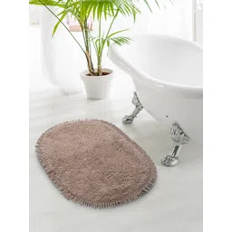 Saral Home Beige Solid Cotton Shaggy Anti-Skid Bathmat-picture-25