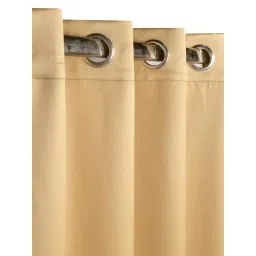 Saral Home Beige Velvet Solid Curtain-picture-25