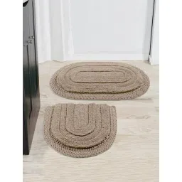Saral Home BERA Woven Beige Cotton Bath Mat (Set of 2)-picture-12