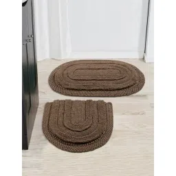 Saral Home BERA Woven Brown Cotton Bath Mat (Set of 2)-picture-46