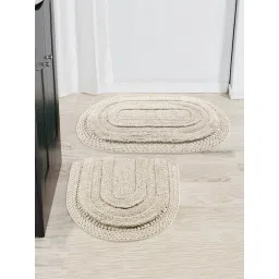 Saral Home BERA Woven Ivory Cotton Bath Mat (Set of 2)-picture-33