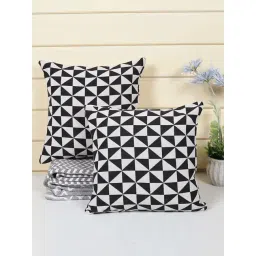 Saral Home Black & Beige Cotton Cushion Covers - Set of 2-picture-42