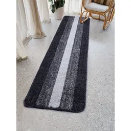 Saral Home Black & White Striped Microfibre Runner-picture-29