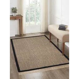Saral Home Black Jute & Cotton Anti-Slip Carpet with Fringe-picture-24