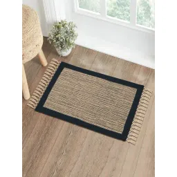 Saral Home Black Jute & Cotton Anti-Slip Doormat with Fringe-picture-29