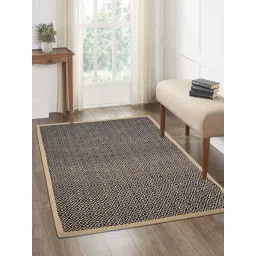 Saral Home Black Jute & Cotton Anti-Slip Strong Border Carpet image 5