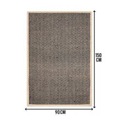 Saral Home Black Jute & Cotton Anti-Slip Strong Border Carpet image 1