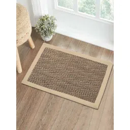 Saral Home Black Jute & Cotton Chevron Anti-Slip Doormat-picture-30