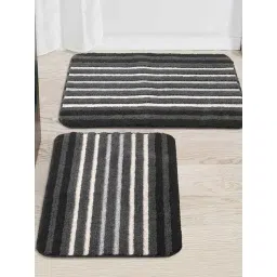 Saral Home Black Microfiber Stripes Bathmat-picture-21