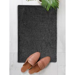 Saral Home Black Polyester Geometric Door Mat-picture-15
