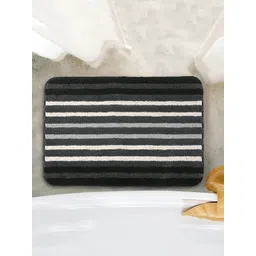Saral Home Black Striped 650 GSM Anti-Skid Bath Rug-picture-27