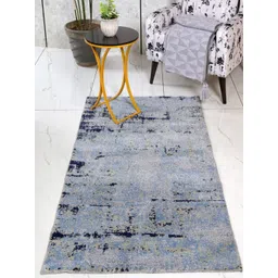 Saral Home Blue Abstract Anti-Skid Polyester Carpet-picture-36
