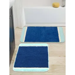 Saral Home Blue & Aqua Microfibre 1450 GSM Bath Mats - Set of 2-picture-12