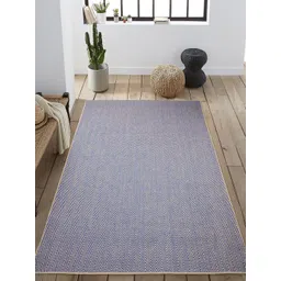 Saral Home Blue & Beige Chevron Designer Anti-Skid Jute Carpet-picture-29