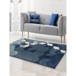 Saral Home Blue & Beige Geometric Carpet-picture-41