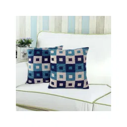 Saral Home Blue & Grey Chenille Cushion Covers - Set of 2-picture-17