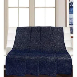 saral home Blue Chenille Solid 83x55 inch Machine Tufted Throw-picture-20
