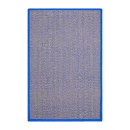 Saral Home Blue Chevron Textured Anti-Skid Jute Cotton Carpet-picture-10