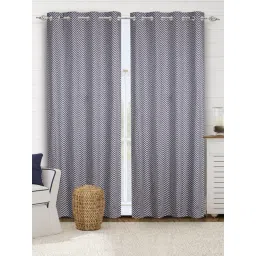 Saral Home Blue Cotton Geometric Curtain-picture-13