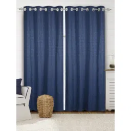 Saral Home Blue Cotton Geometric Door Curtain - Set of 2-picture-30
