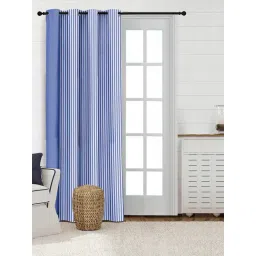 Saral Home Blue Cotton Stripe Curtain-picture-42
