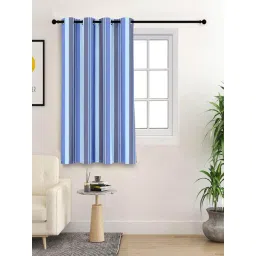 Saral Home Blue Cotton Stripe Curtain-picture-17