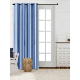 Saral Home Blue Cotton Stripe Curtain-picture-14