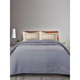 Saral Home Blue Geometric 160 TC King Bedsheet with 2 Pillow Covers-picture-25