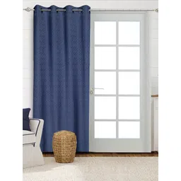 Saral Home Blue Geometric Black Out Long Door Curtain-picture-12