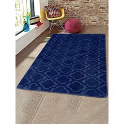 Saral Home Blue Geometric Printed Viva Matar Soft Microfiber Anti-Skid Carpet-picture-33