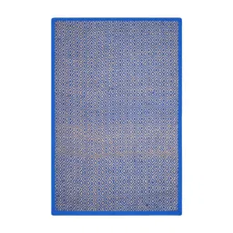 Saral Home Blue Geometric Textured Anti-Skid Jute Cotton Carpet-picture-37
