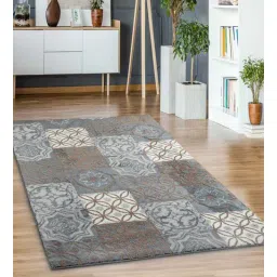 saral home Blue Persian Cotton 4 ft x 6 ft Machine Made Carpet-picture-27
