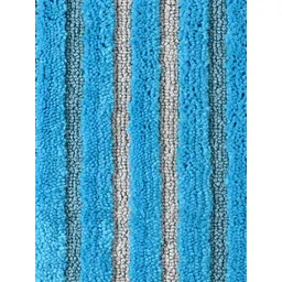 Saral Home Blue Striped 650 GSM Anti-Skid Bath Rug image 2
