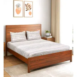 saral home Brown Abstract 200 TC Microfiber King Bedsheet with 2 Pillow Covers-picture-30