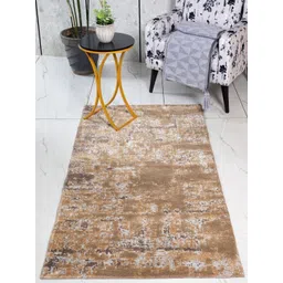 Saral Home Brown Abstract Anti-Skid Polyester Carpet-picture-33