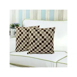 Saral Home Brown & Beige Chenille Cushion Covers - Set of 2-picture-36