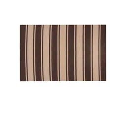 Saral Home Brown & Beige Striped Handwoven Dhurrie image 2