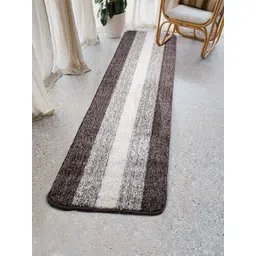 Saral Home Brown & Beige Striped Microfibre Runner-picture-23