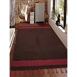 Saral Home Brown & Pink Embroidered Anti-Skid Dhurrie-picture-11