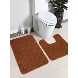 Saral Home Brown Anti-Skid Bath Rug & Contour-picture-21