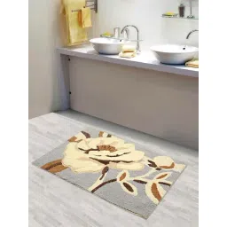 Saral Home Brown Cotton Floral Bath Mat 50X80 cm-picture-35
