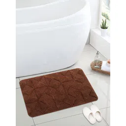 Saral Home Brown Modern Soft Cotton Textured Anti Slip 110 GSM Bath Rug-picture-39
