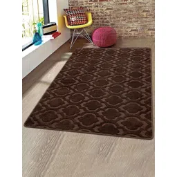 Saral Home Brown Solid Microfiber Anti-Skid Carpet-picture-38