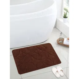 Saral Home Brown Textured Cotton Anti-Skid Bath Rug-picture-11