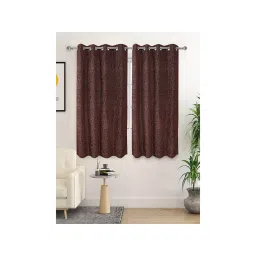 Saral Home Brown Tic Tac Chenille Blackout Curtains (4X5 Feet)-picture-14