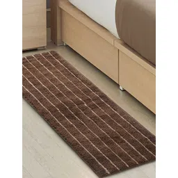 Saral Home CHAMPS Brown Striped Rectangular Anti-Skid Bedside Runner-picture-39