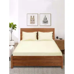 Saral Home Easy Living Ivory Cotton  Queen Bed Sheet With Pillow Covers-picture-18