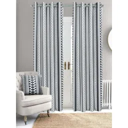 Saral Home Easy Living Ivory Polyester 224 GSM Aveda Velvet Boho Curtain-picture-21