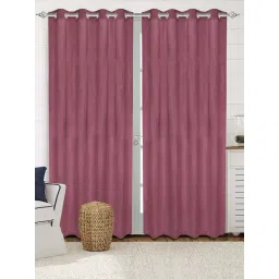 Saral Home Easy Living Maroon Polyester 224 GSM Velvet Curtain-picture-26